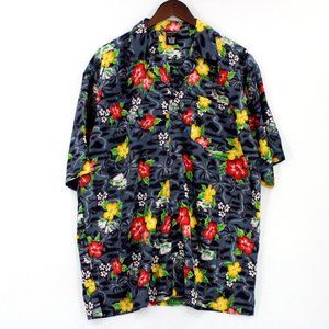 Vintage Walnut Creek Hawaiian Shirt Mens Multicolor Floral Pattern Collared L